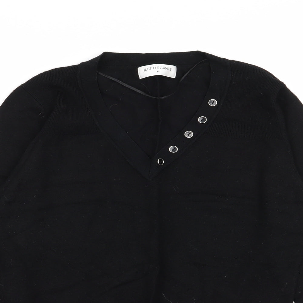 Just elegance Womens Black   Pullover Jumper Size M