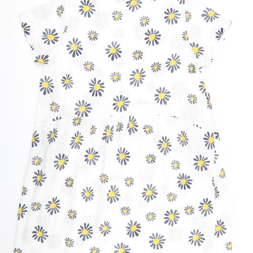 alexara Womens White Floral  A-Line  Size M