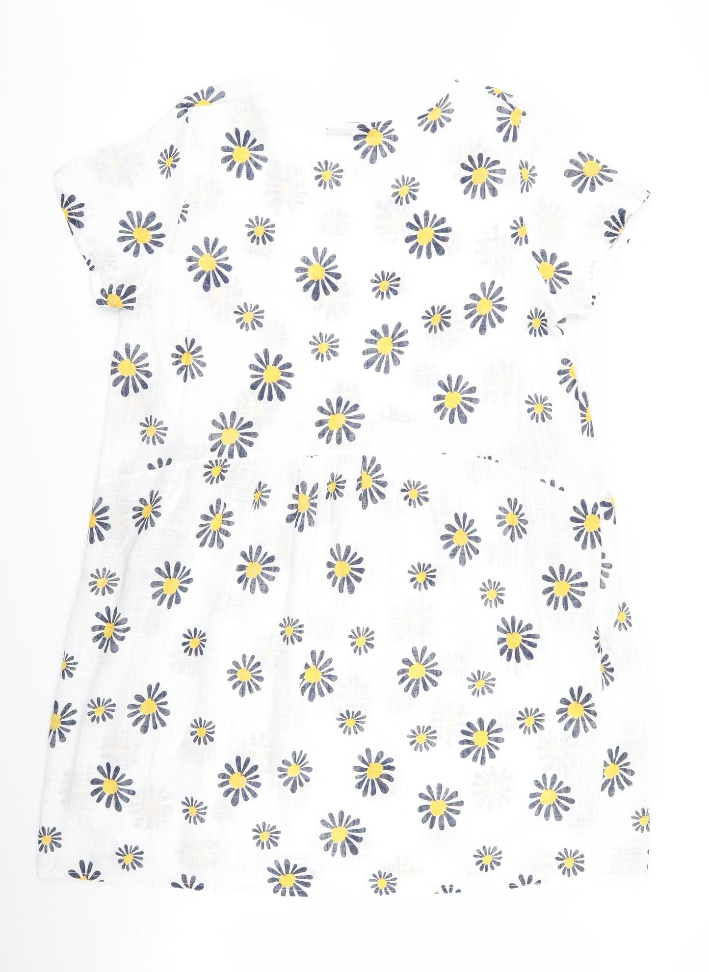 alexara Womens White Floral  A-Line  Size M