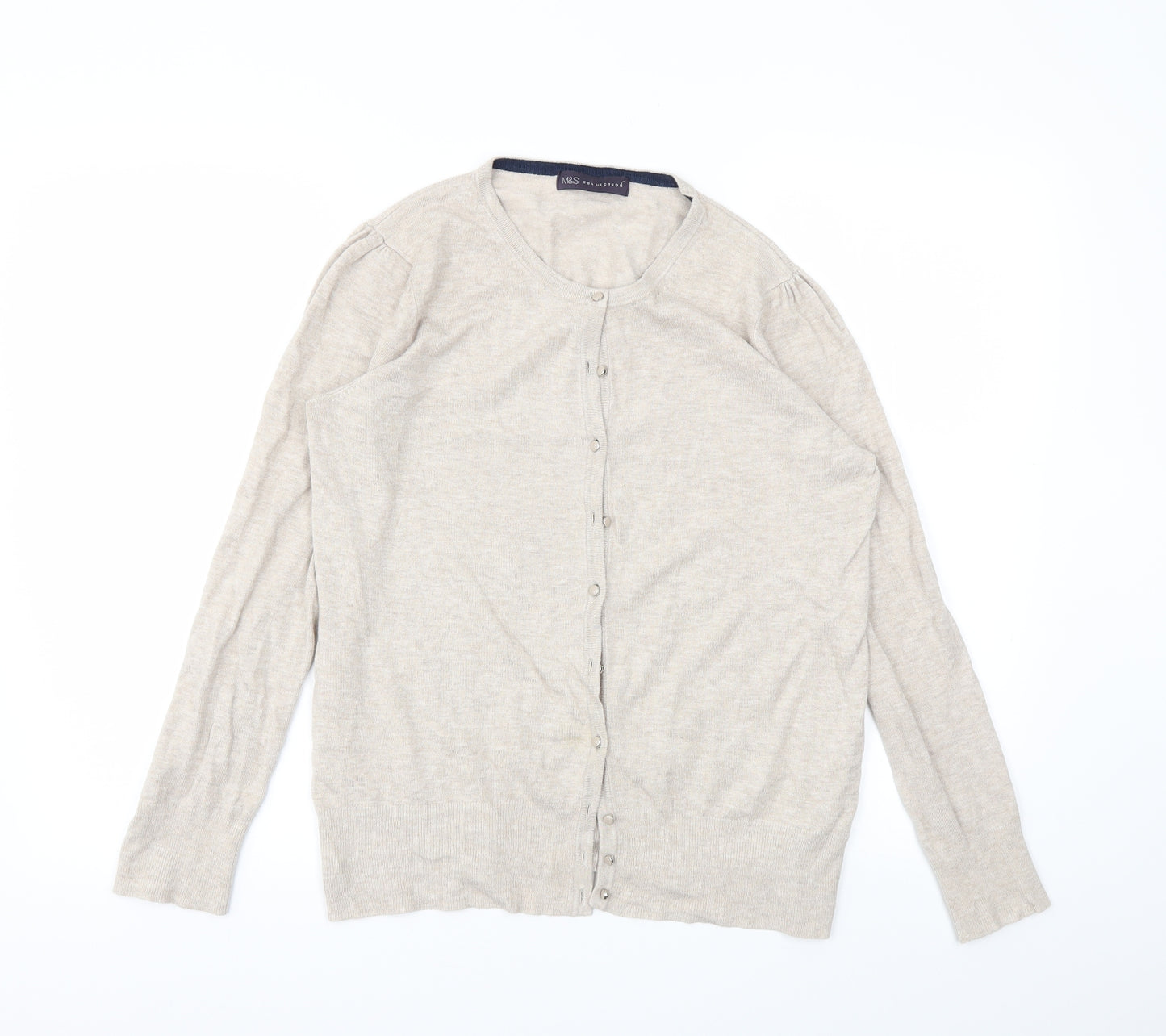 M&S Womens Beige   Cardigan Jumper Size 14