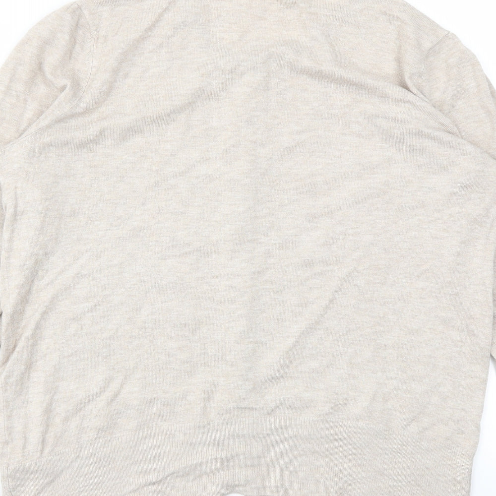 M&S Womens Beige   Cardigan Jumper Size 14
