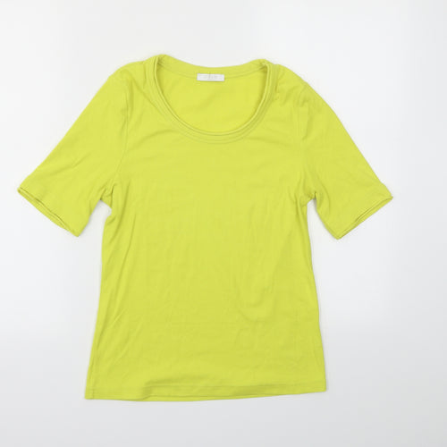 EFIXELLE Womens Yellow   Basic T-Shirt Size 10