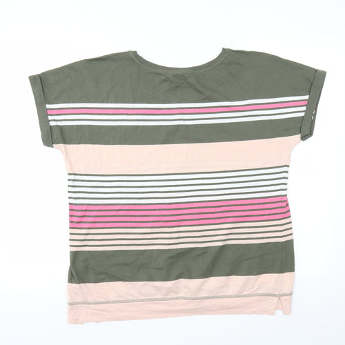 M&S Womens Multicoloured Striped  Basic T-Shirt Size 16
