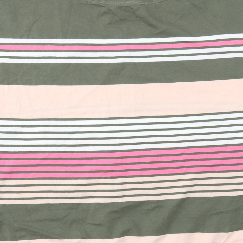 M&S Womens Multicoloured Striped  Basic T-Shirt Size 16