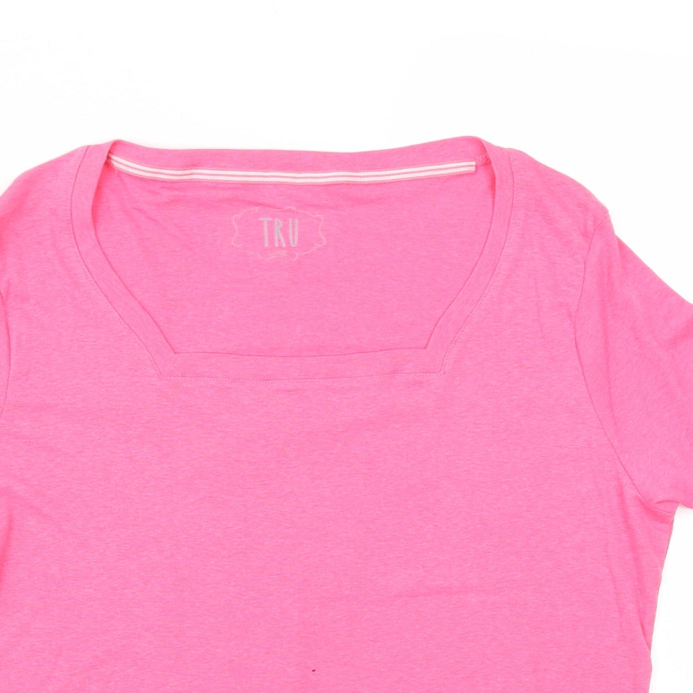 TRU Womens Pink   Basic T-Shirt Size L