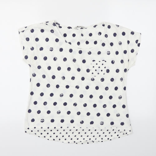 TU Womens Blue Polka Dot  Basic T-Shirt Size 10