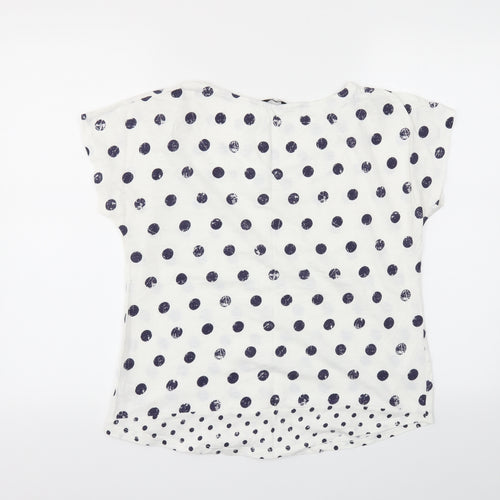 TU Womens Blue Polka Dot  Basic T-Shirt Size 10