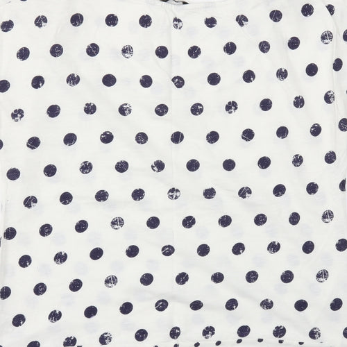 TU Womens Blue Polka Dot  Basic T-Shirt Size 10