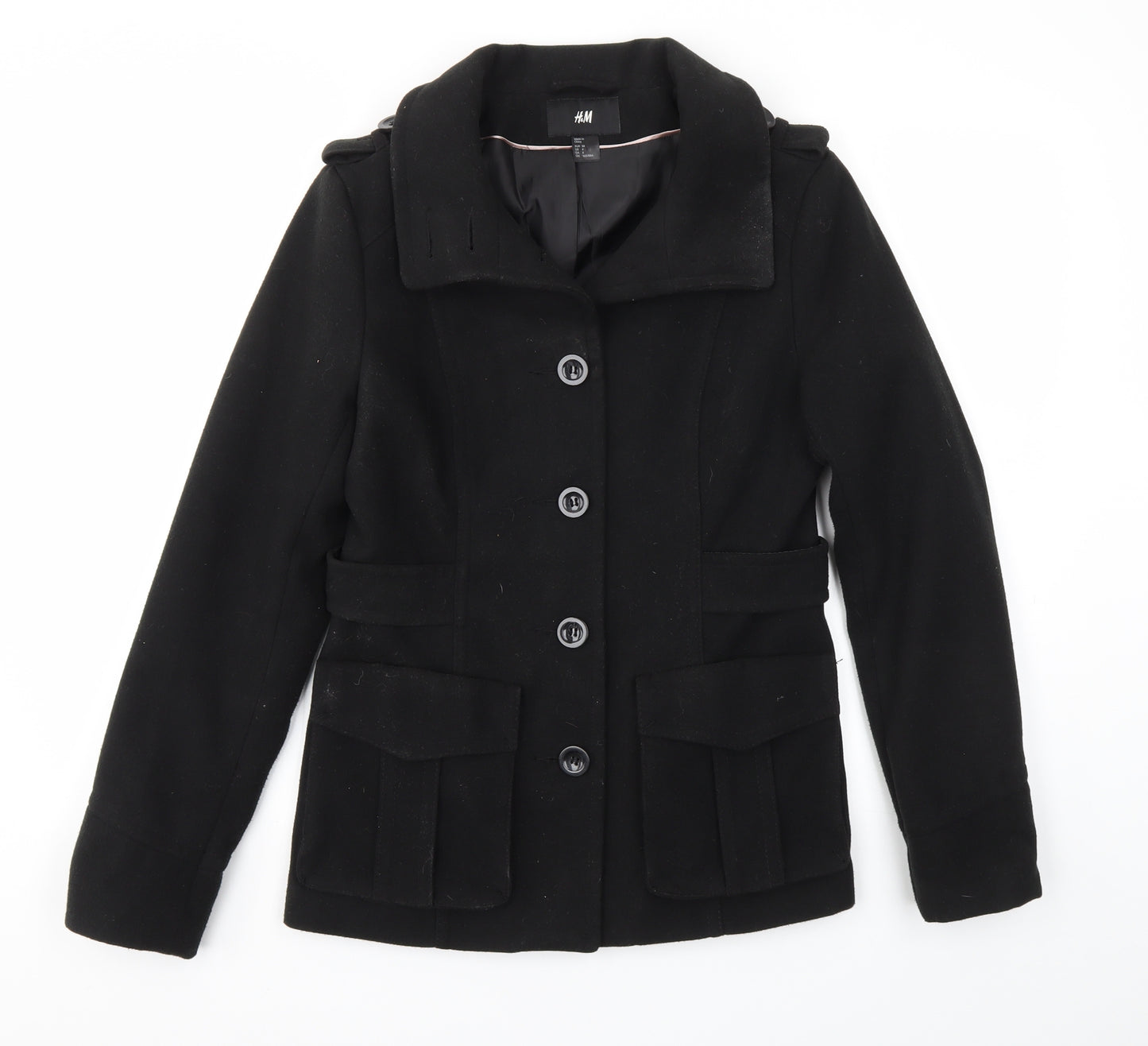 H&M Womens Black   Jacket Coat Size 8