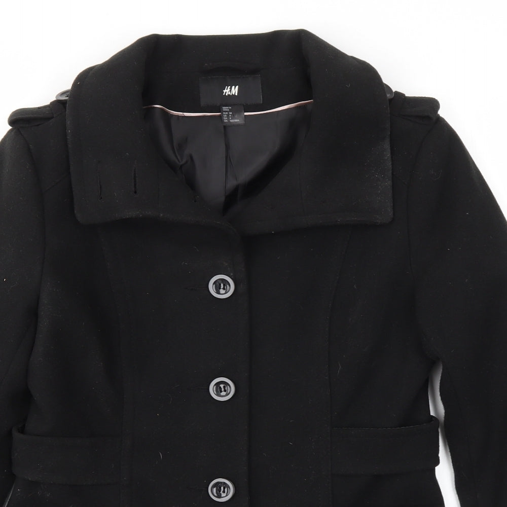 H&M Womens Black   Jacket Coat Size 8