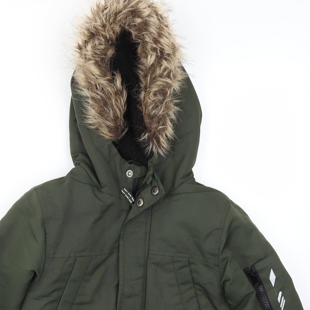 Primark Boys Green   Basic Coat Coat Size 4-5 Years