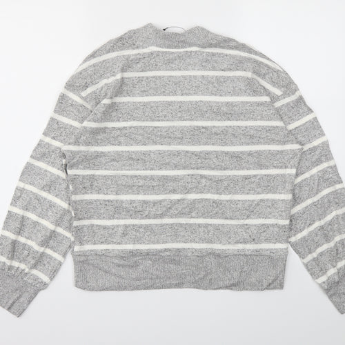 M&S Womens Grey Striped  Pullover Jumper Size 6