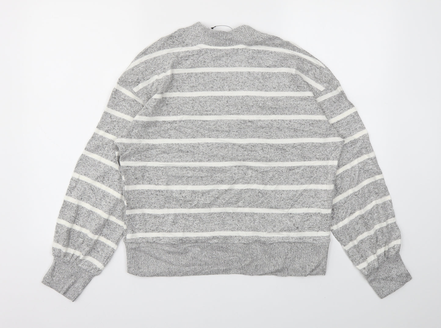 M&S Womens Grey Striped  Pullover Jumper Size 6