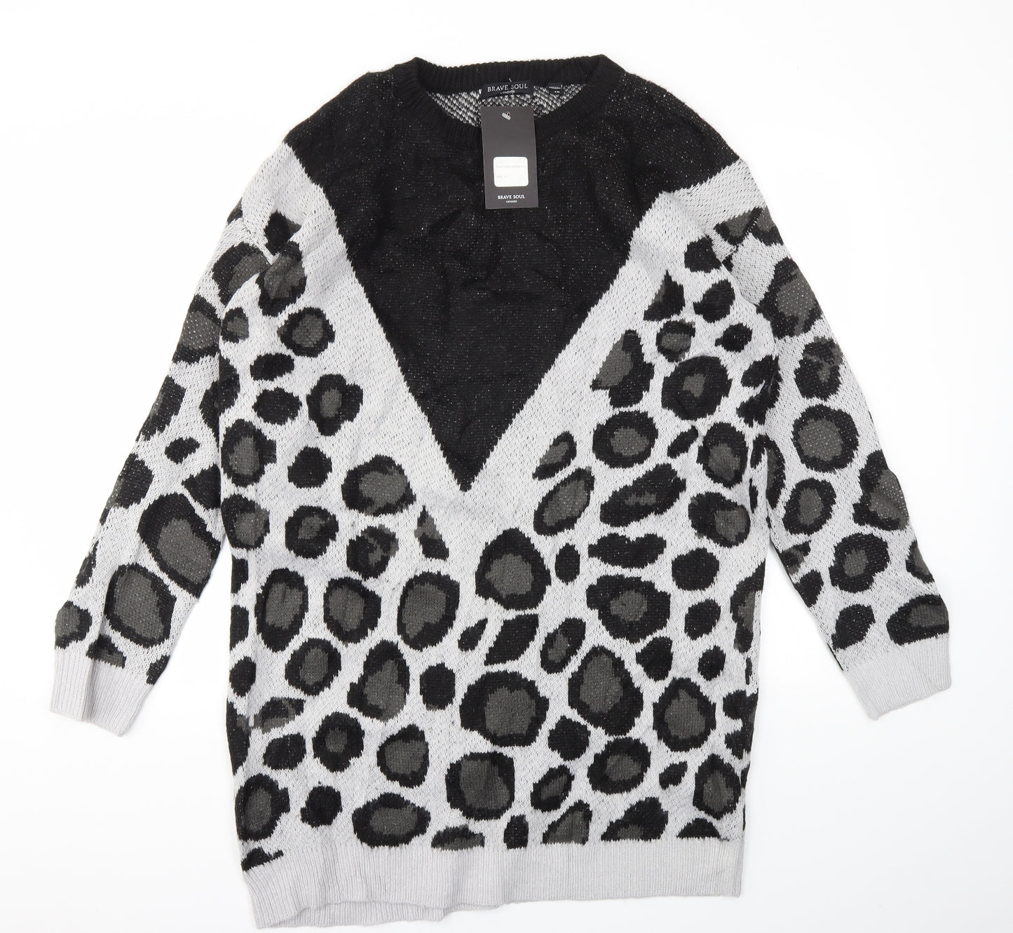 BRAVE SOUL  Womens Multicoloured Animal Print  Pullover Jumper Size 18