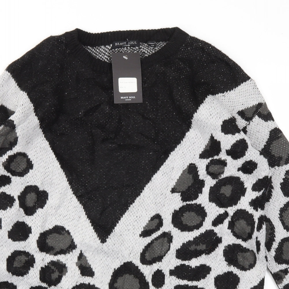 BRAVE SOUL  Womens Multicoloured Animal Print  Pullover Jumper Size 18