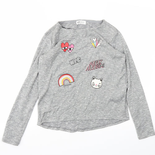 H&M Girls Grey   Pullover Jumper Size 11-12 Years