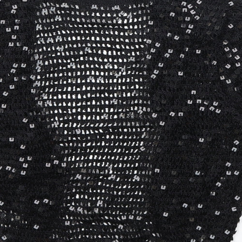 Occasion Wear Womens Black Houndstooth  Cardigan Jumper Size 10