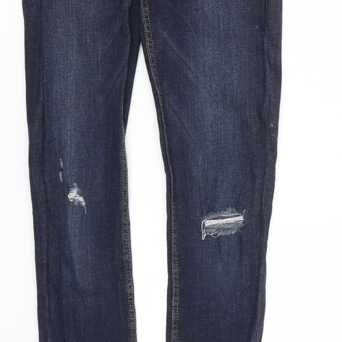 Zara Womens Blue Houndstooth  Skinny Jeans Size 28 L30 in