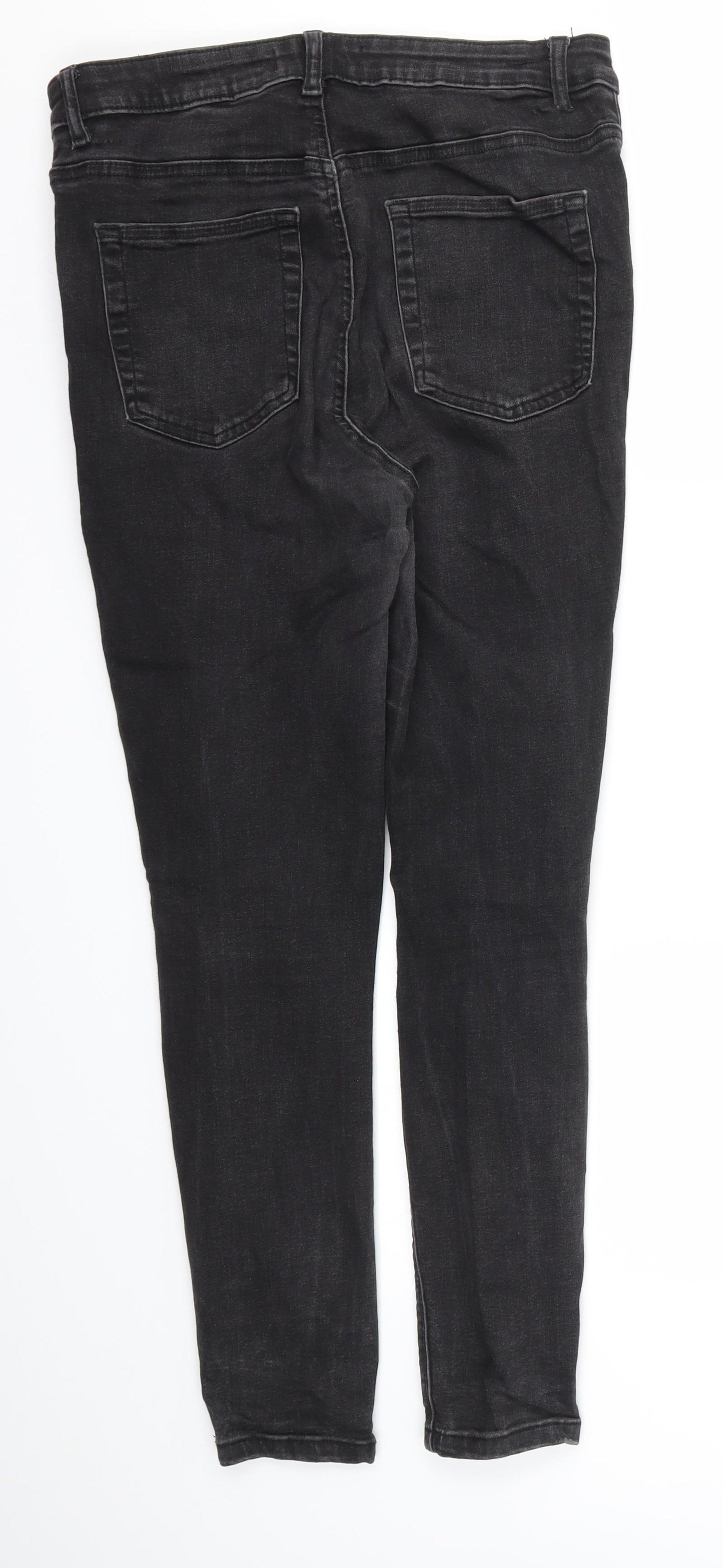 DENIM &CO Womens Black Houndstooth  Skinny Jeans Size 14 L26 in