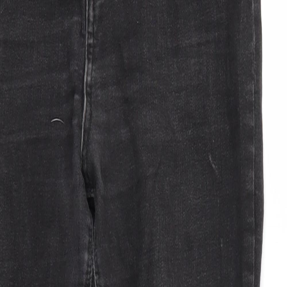 DENIM &CO Womens Black Houndstooth  Skinny Jeans Size 14 L26 in