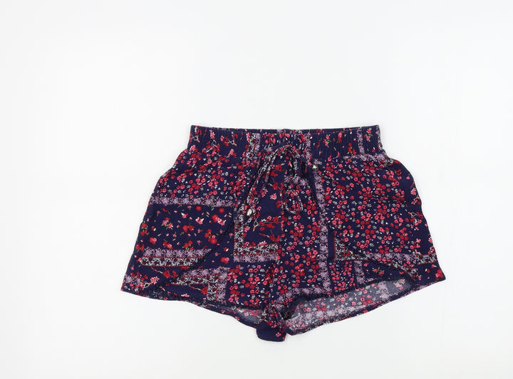 George Womens Blue Floral Bermuda Shorts Size 8