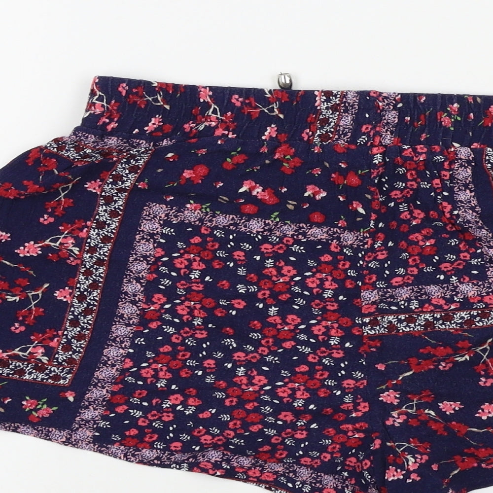 George Womens Blue Floral  Bermuda Shorts Size 8