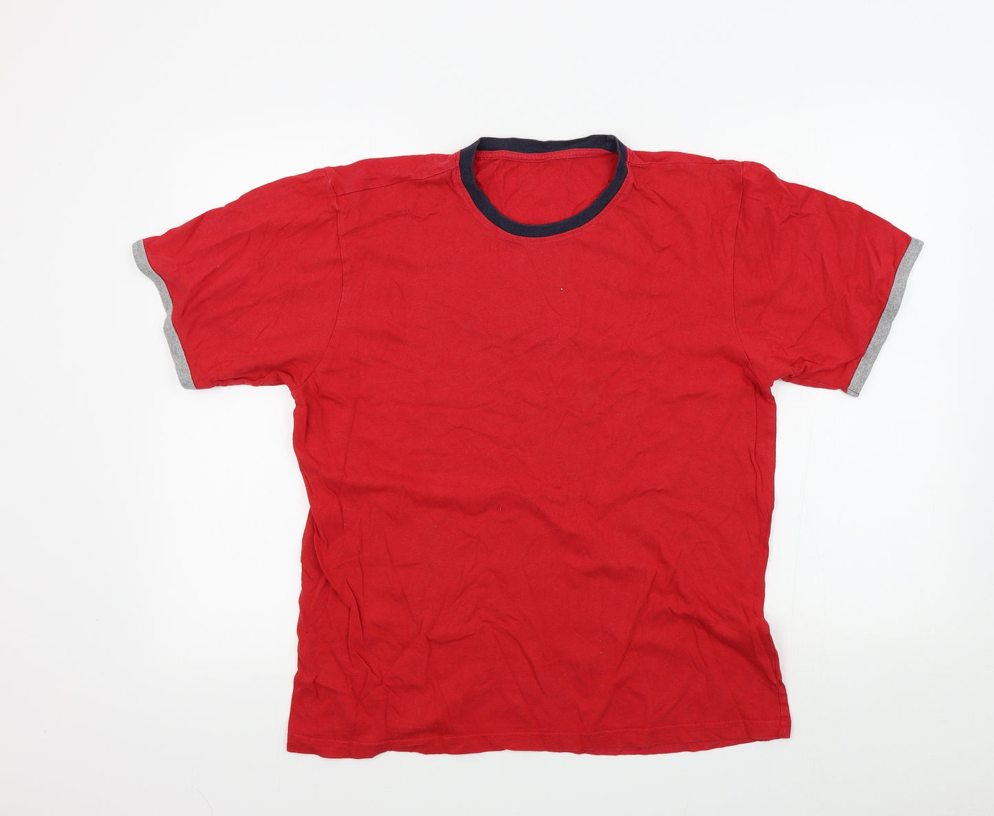 Preworn Mens Red Colourblock   T-Shirt Size M
