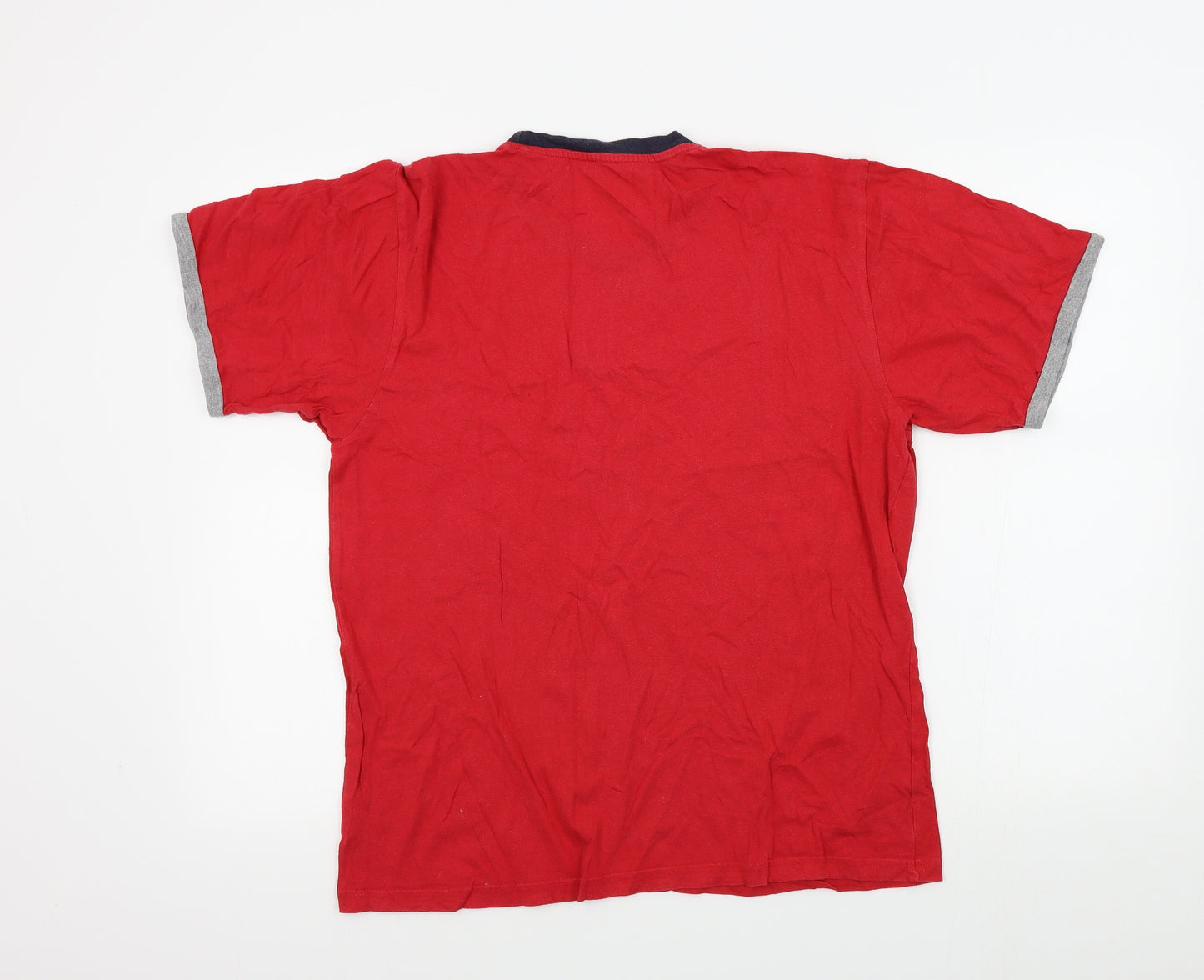Preworn Mens Red Colourblock   T-Shirt Size M