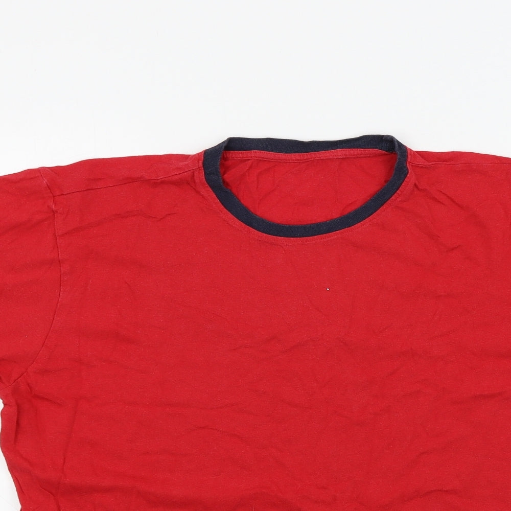 Preworn Mens Red Colourblock   T-Shirt Size M
