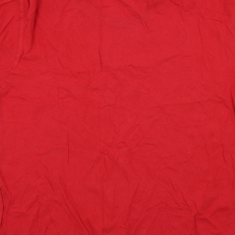 Preworn Mens Red Colourblock   T-Shirt Size M