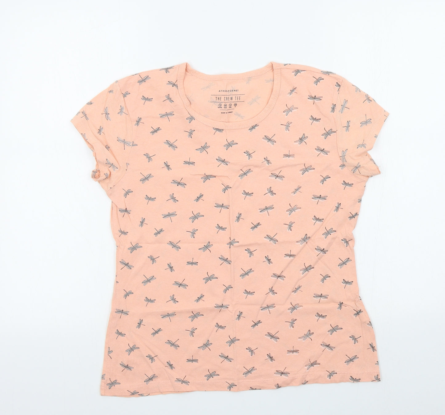 Primark Womens Orange Geometric  Basic T-Shirt Size 16