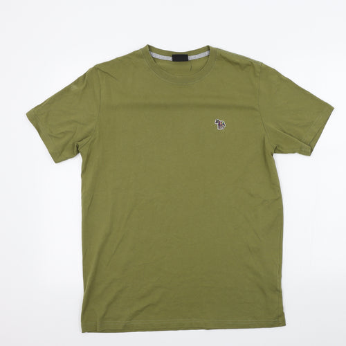 Paul Smith Mens Green Colourblock   T-Shirt Size L