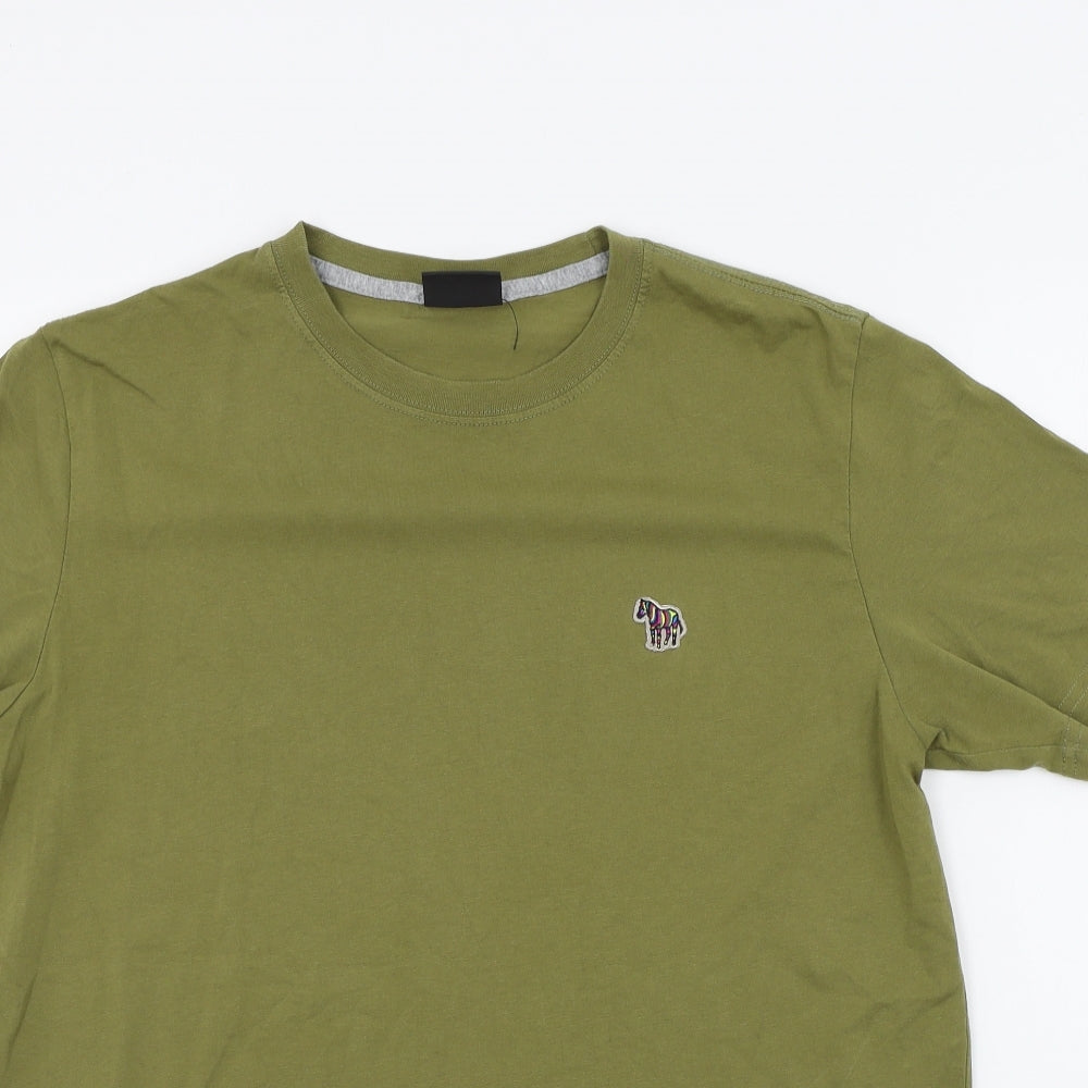 Paul Smith Mens Green Colourblock   T-Shirt Size L