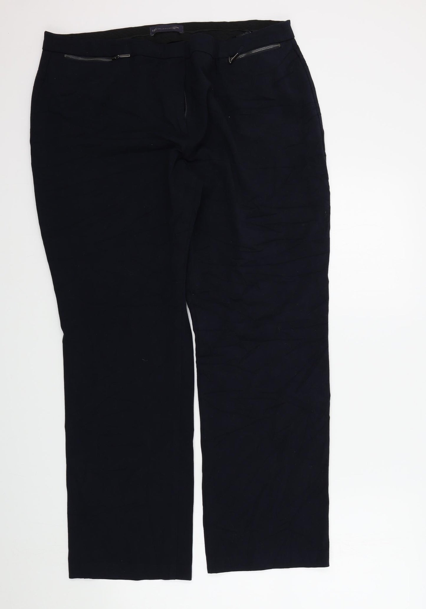 M&S Womens Blue   Trousers  Size 18 L28 in