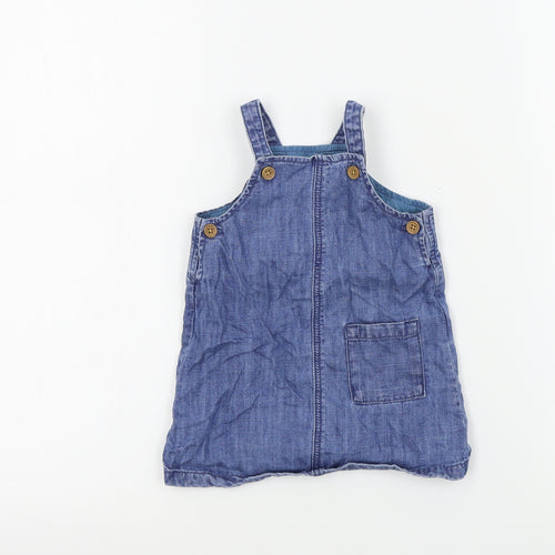 M&S Girls Blue Colourblock  A-Line  Size 6-9 Months