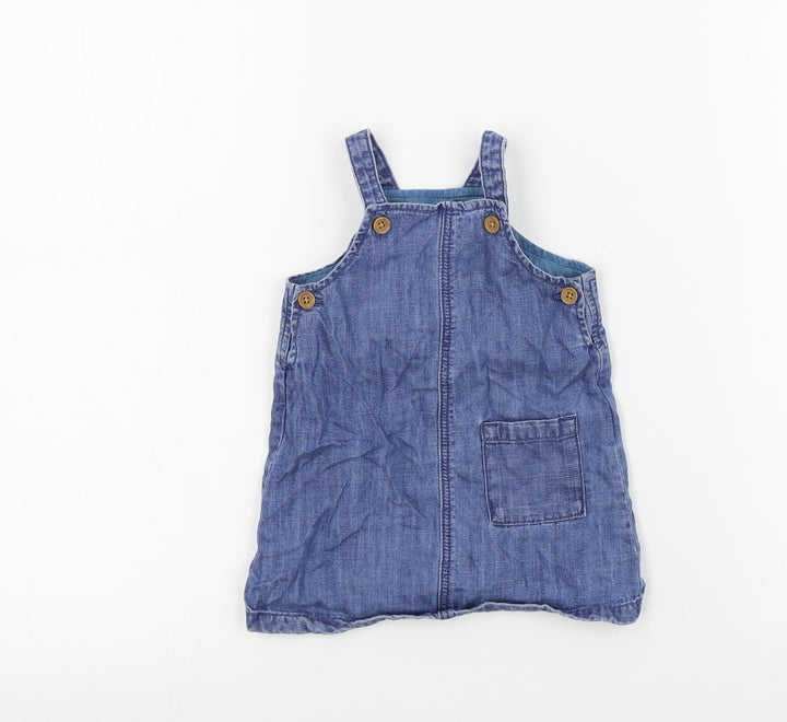 M&S Girls Blue Colourblock A-Line Size 6-9 Months