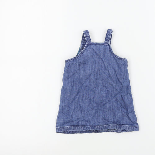 M&S Girls Blue Colourblock  A-Line  Size 6-9 Months