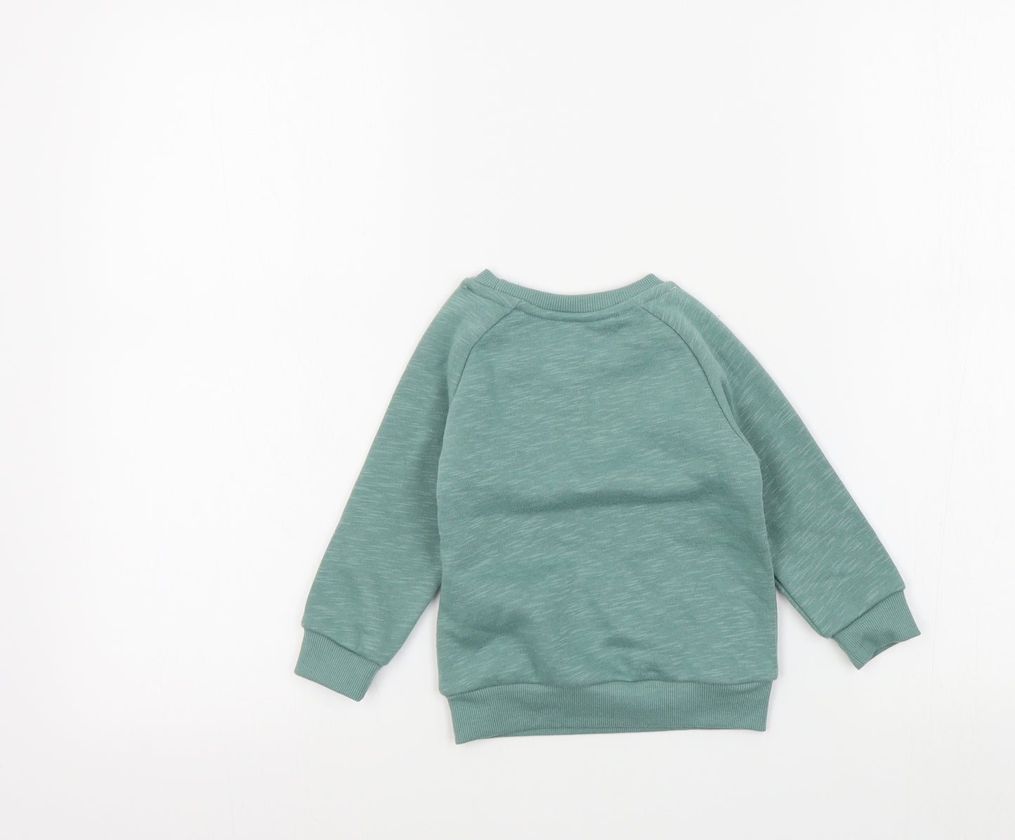 Primark Boys Green Colourblock  Pullover Jumper Size 12-18 Months