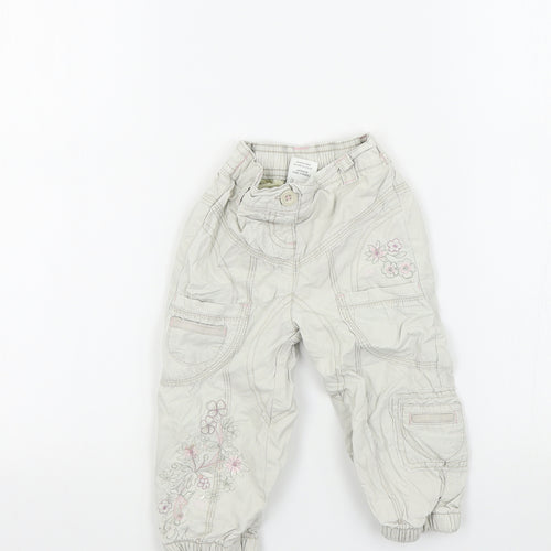NEXT Girls Beige Colourblock  Cargo Trousers Size 12-18 Months