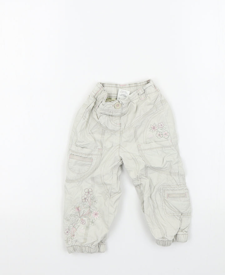NEXT Girls Beige Colourblock Cargo Trousers Size 12-18 Months