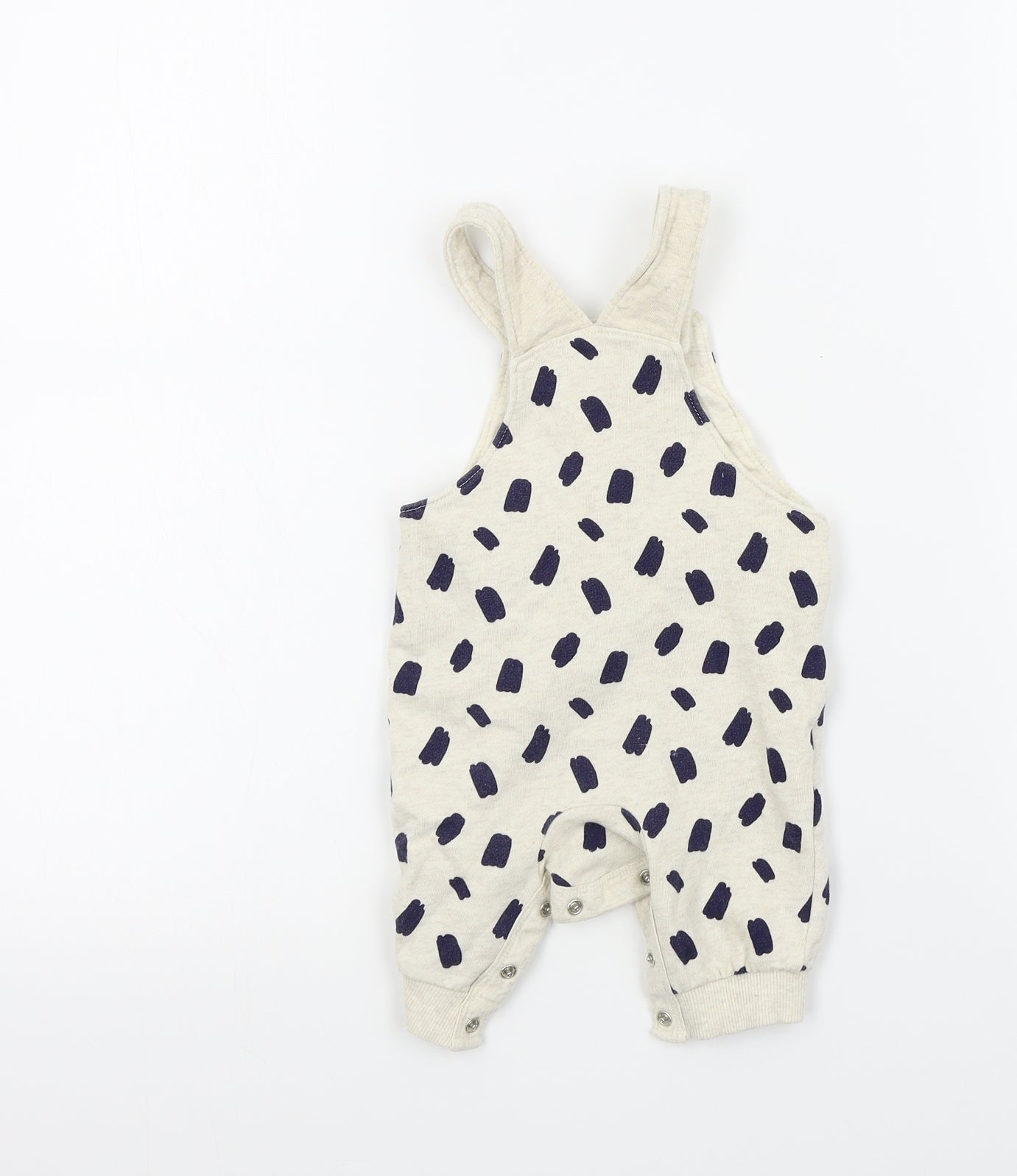 F&F Boys Beige Geometric  Dungaree One-Piece Size 3-6 Months