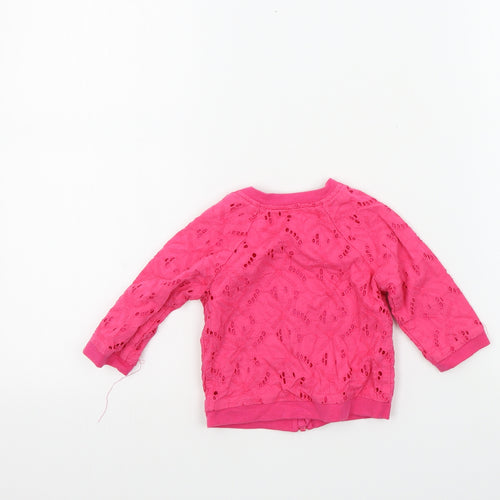 TU Girls Pink Colourblock  Full Zip Jumper Size 3-6 Months