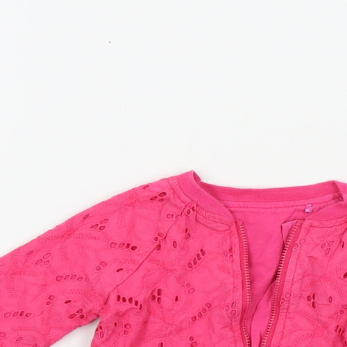 TU Girls Pink Colourblock  Full Zip Jumper Size 3-6 Months
