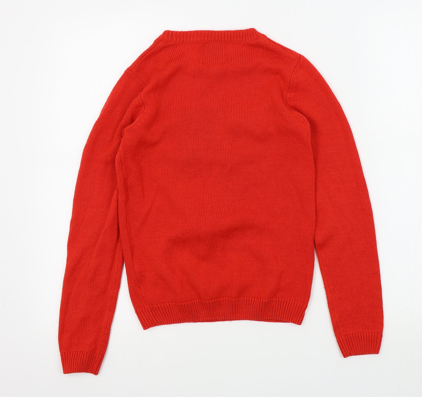 Merry Christmas Boys Red Colourblock  Pullover Jumper Size 12 Years  - Christmas Jumper