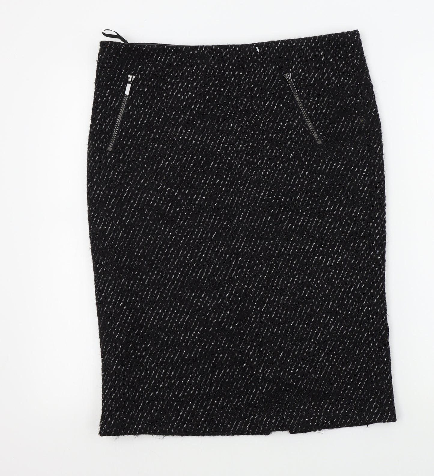 M&S Womens Black   A-Line Skirt Size 12