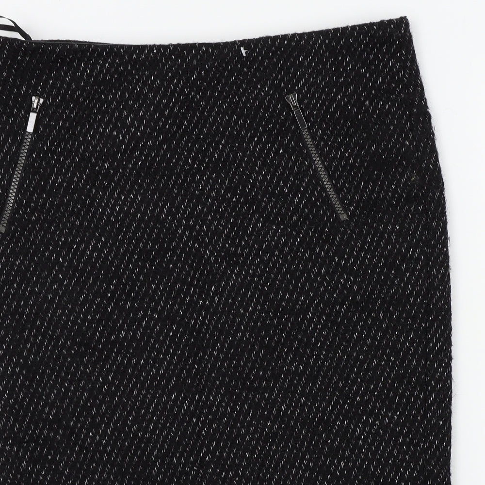 M&S Womens Black   A-Line Skirt Size 12