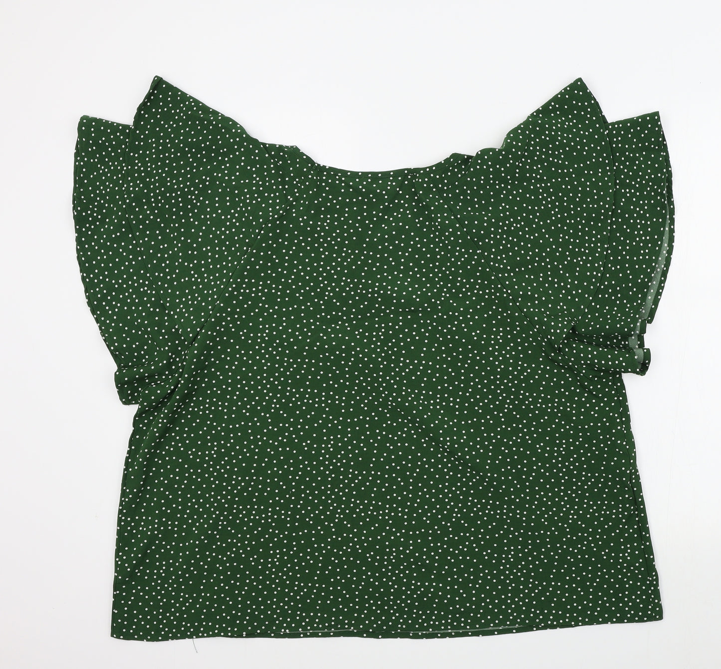 SheIn Womens Green Polka Dot  Basic Blouse Size 3XL