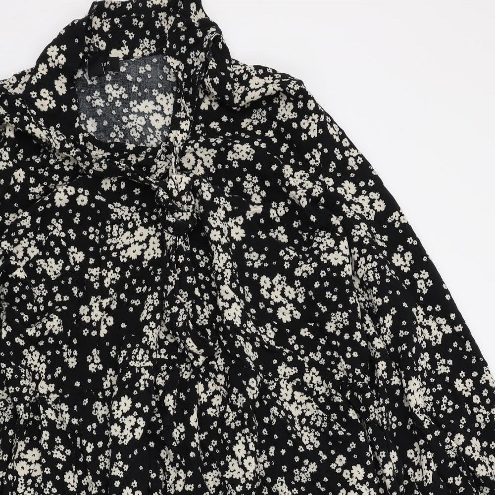 New Look Womens Black Floral  Basic Blouse Size 20