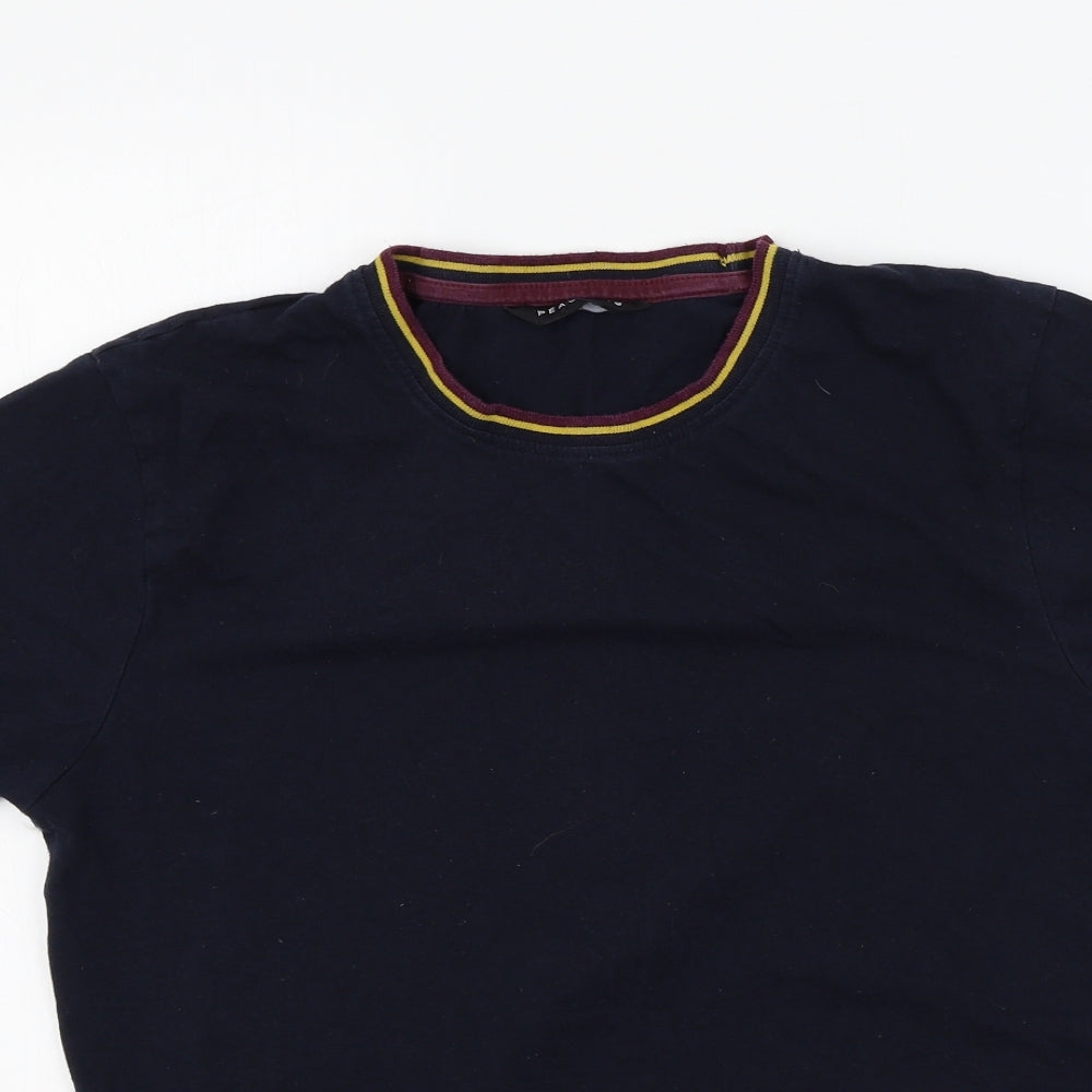 Peacocks Mens Blue Colourblock   T-Shirt Size M