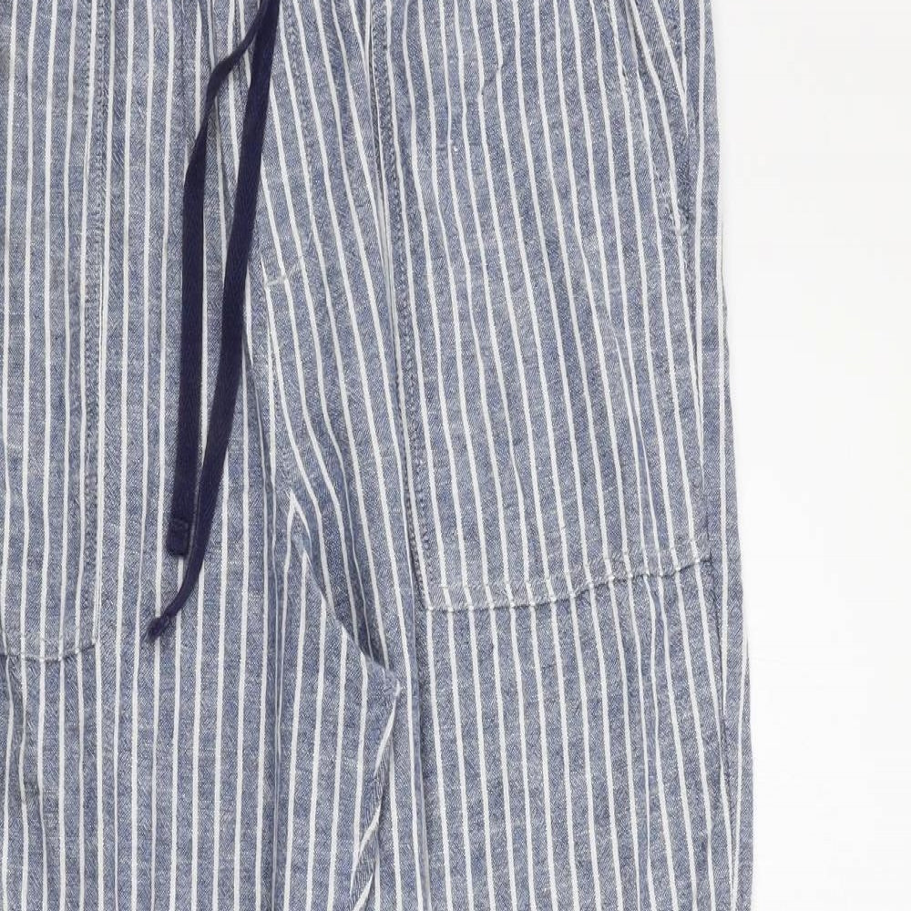 TU Womens Blue Striped  Trousers  Size 12 L26 in